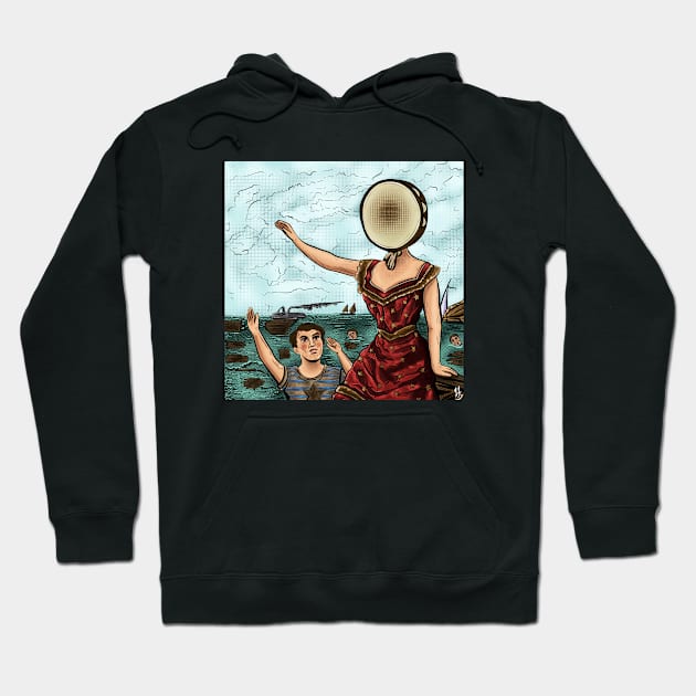 In The Aeroplane Over The Sea Comic Style Hoodie by Huxley Berg